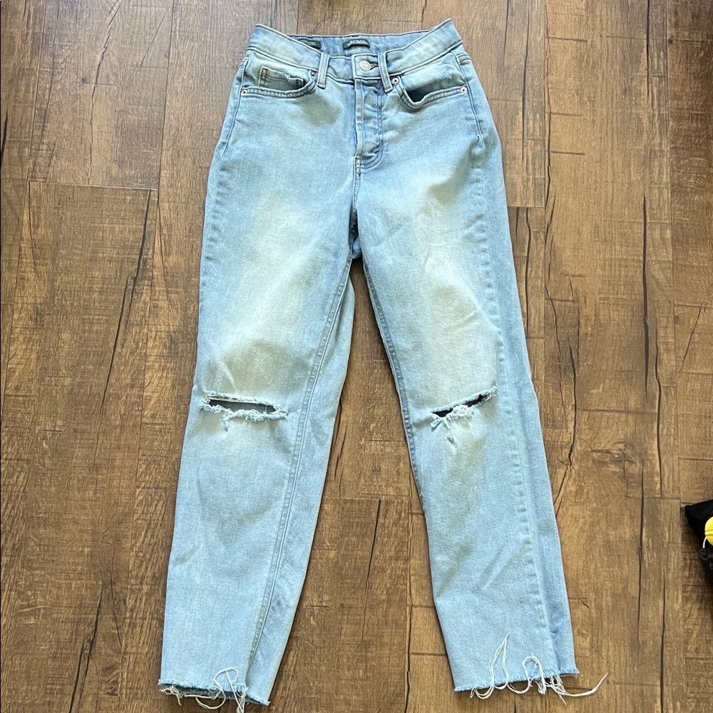 Wild Fable Distressed Light Blue Cropped Jeans